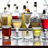 alcoholic drinks at bar