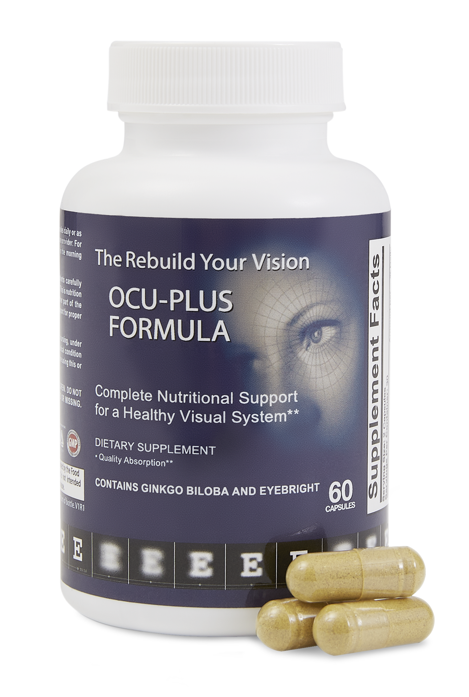 Eye Vitamins Rebuild Your Vision Ocu-Plus Formula Bottle