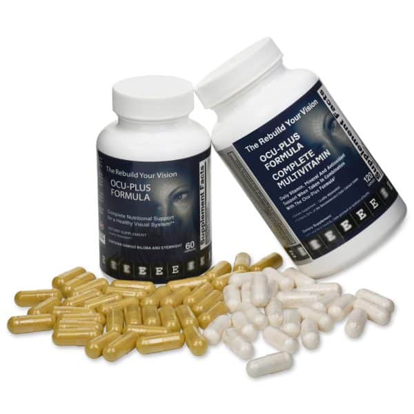Ocu-Plus Formula and Complete Multivitamin bottles